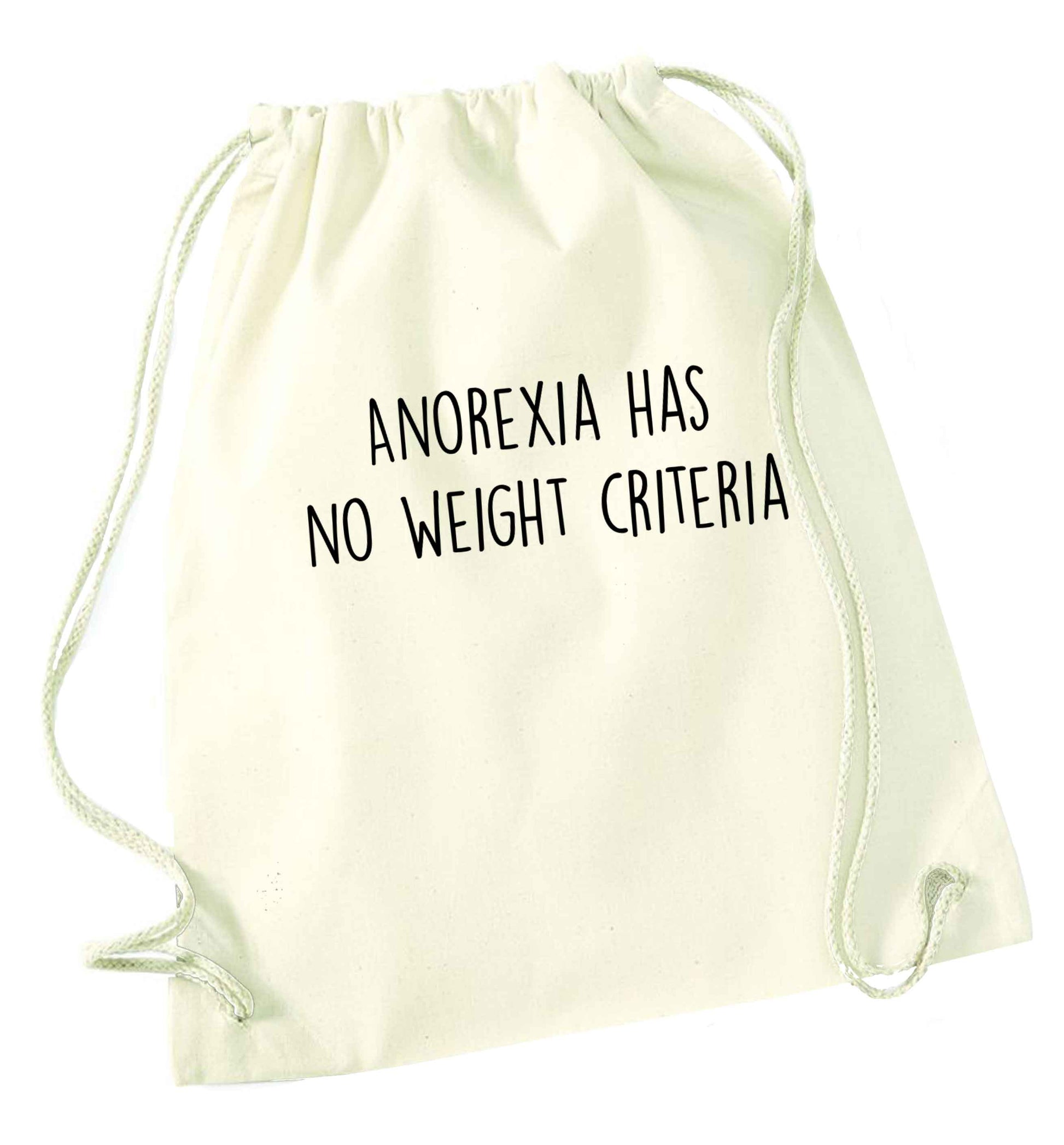 Anorexia has no weight criteria natural drawstring bag