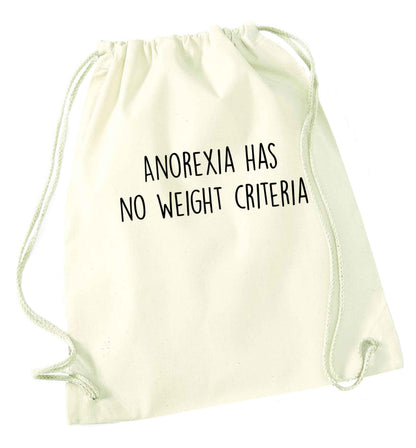 Anorexia has no weight criteria natural drawstring bag