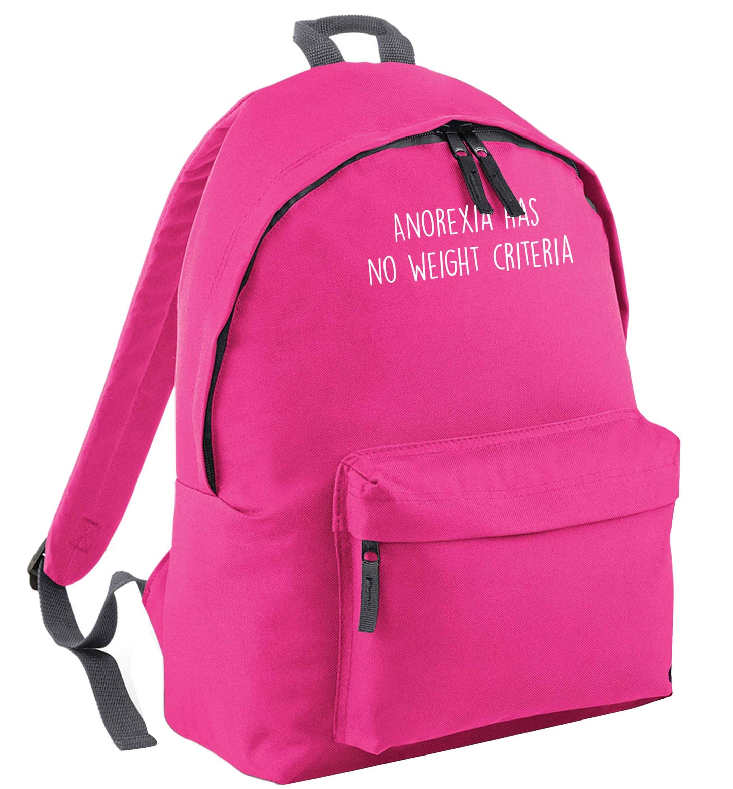Anorexia has no weight criteria pink adults backpack