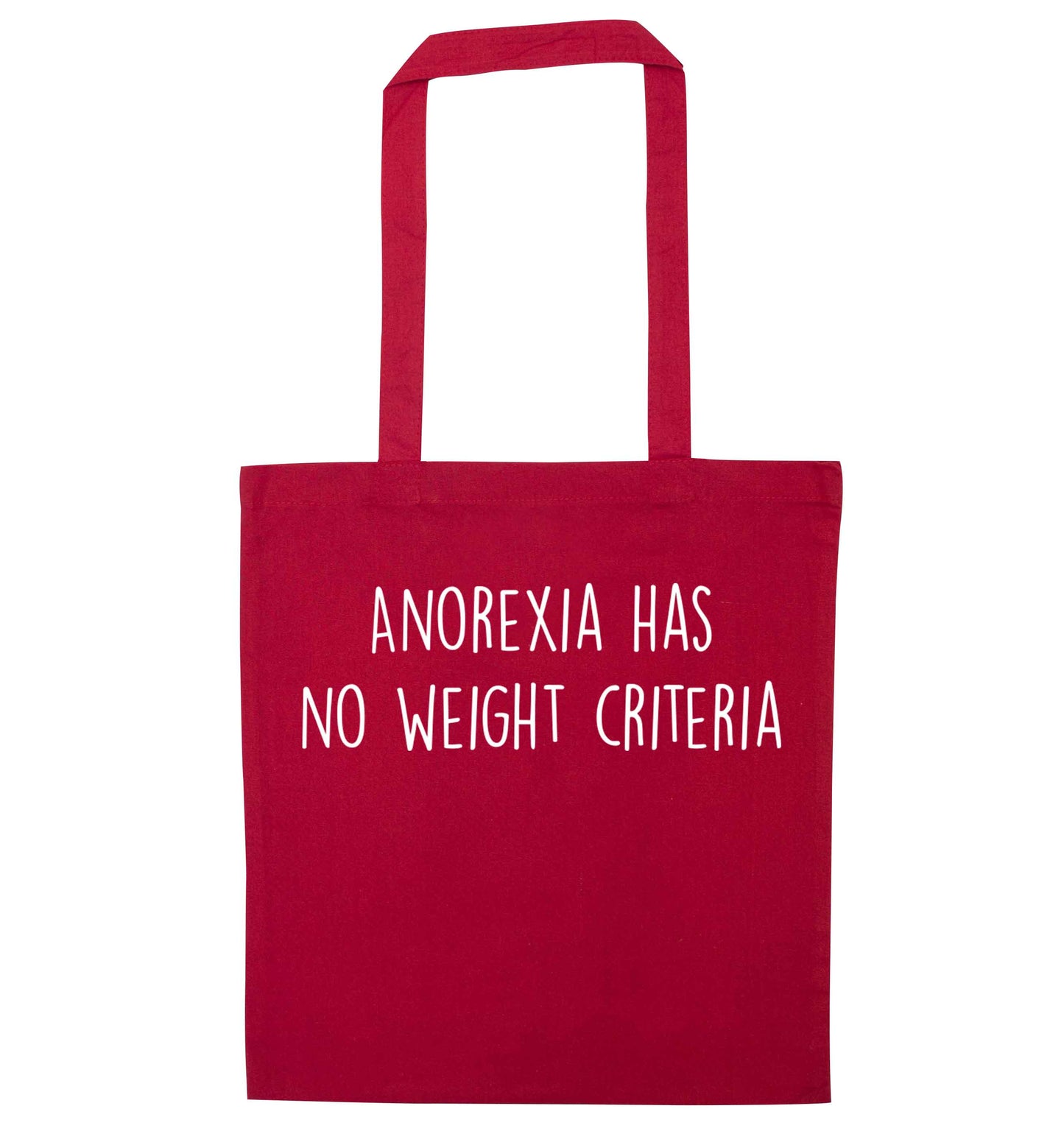 Anorexia has no weight criteria red tote bag
