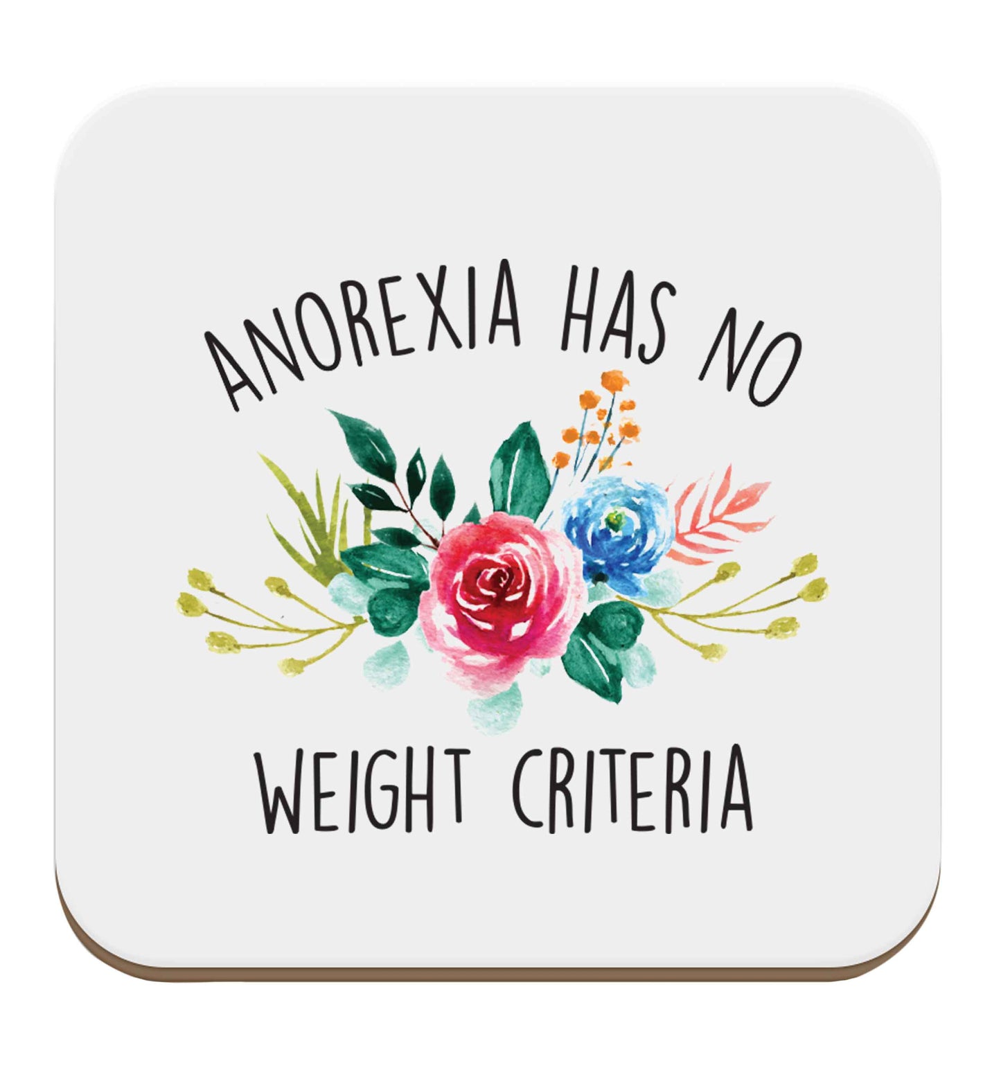 Anorexia has no weight criteria set of four coasters