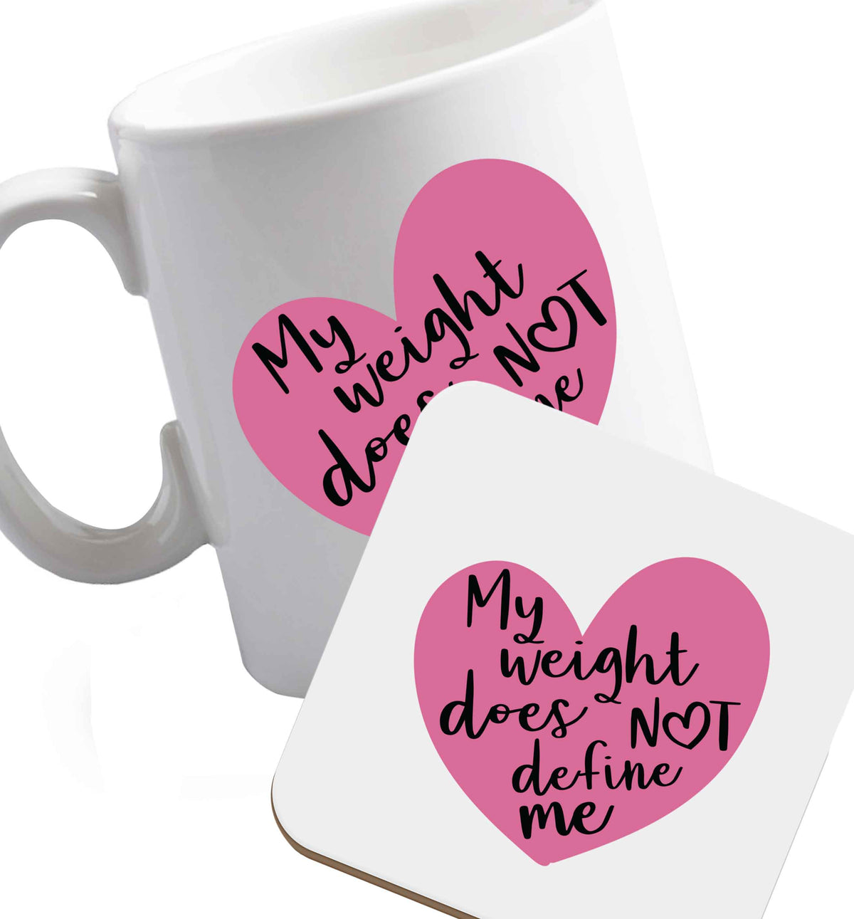 10 oz Favourite Type Pan Pancake ceramic mug and coaster set right handed