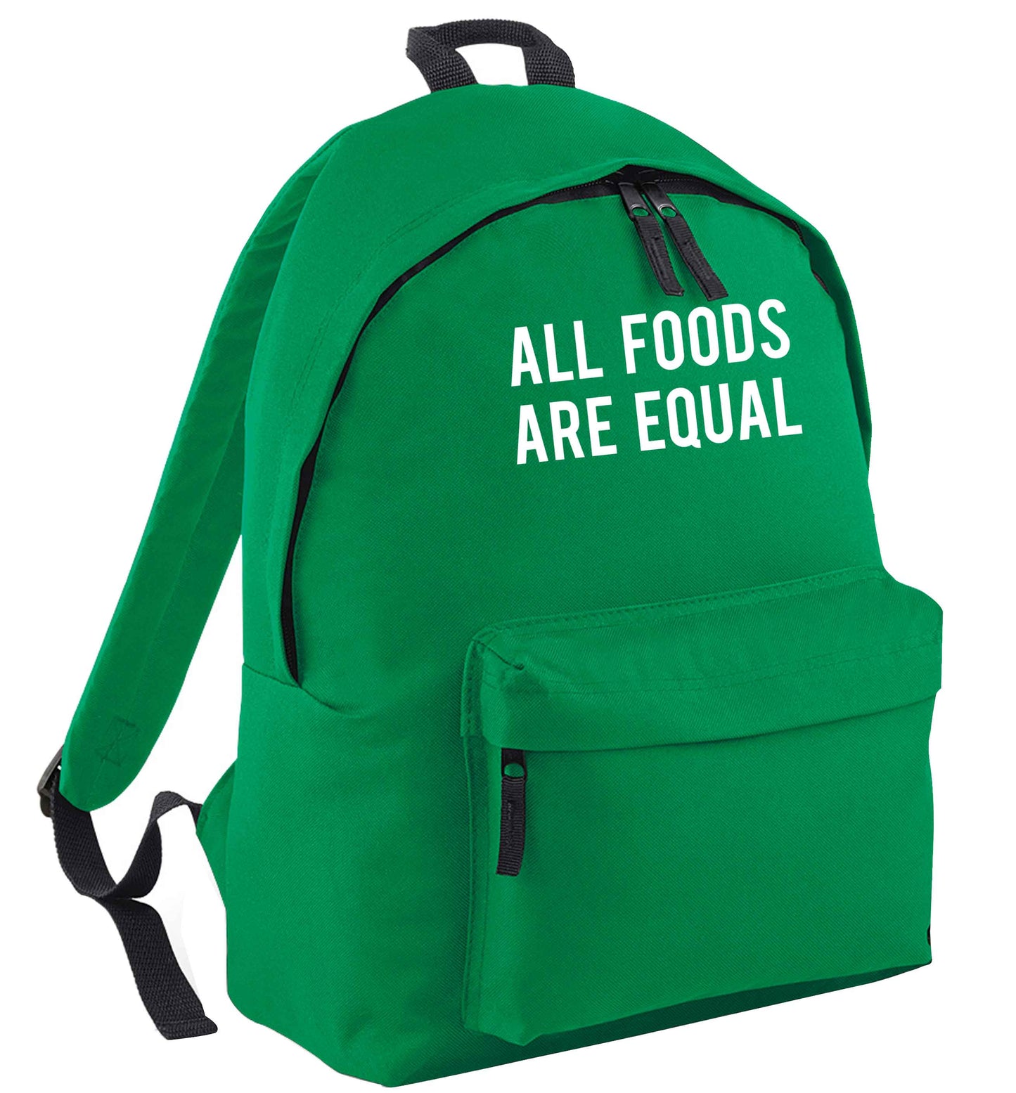All foods are equal green adults backpack