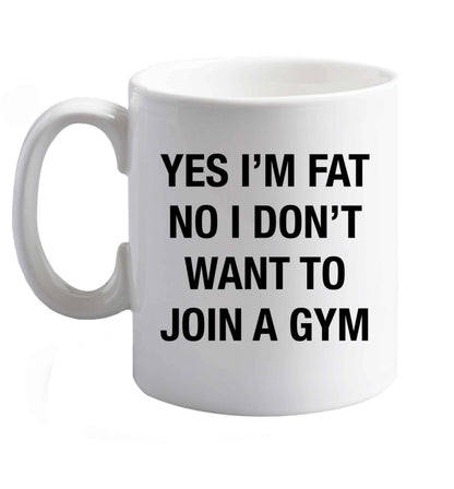 10 oz Favourite Type Pan Pancake ceramic mug right handed