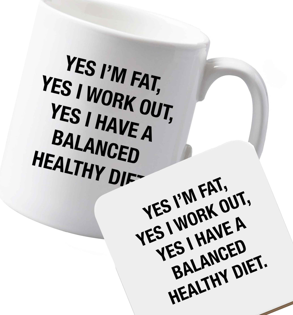 10 oz Ceramic mug and coaster Favourite Type Pan Pancake both sides