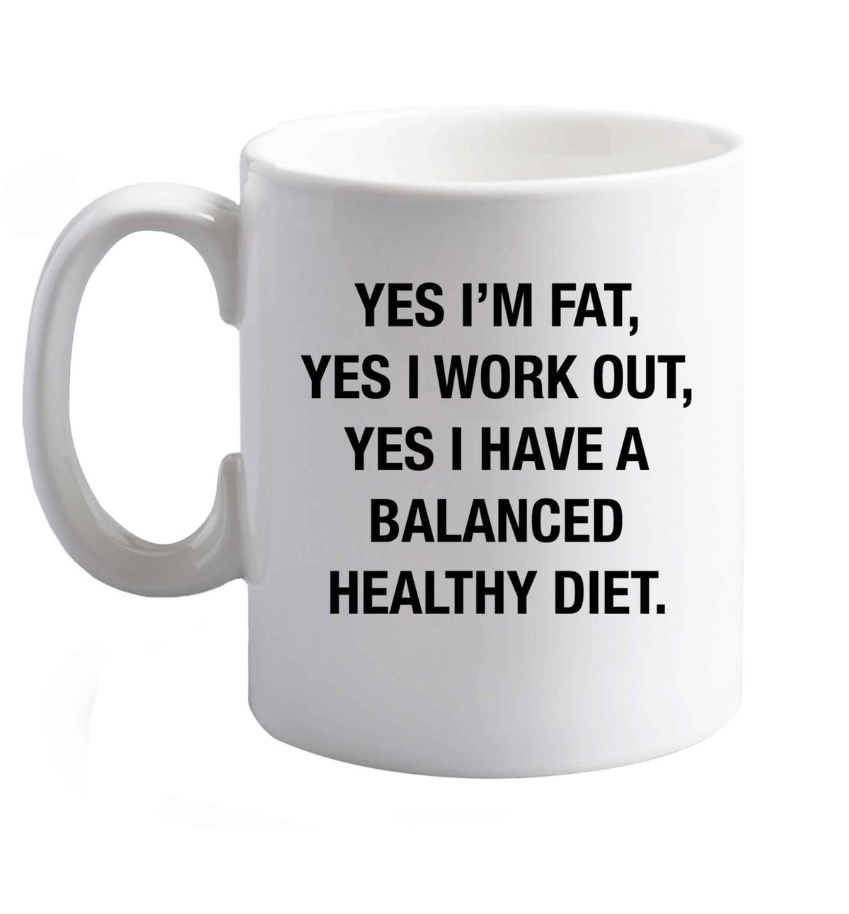 10 oz Favourite Type Pan Pancake ceramic mug right handed