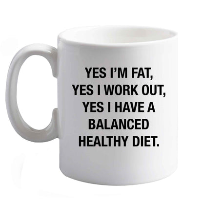 10 oz Favourite Type Pan Pancake ceramic mug right handed