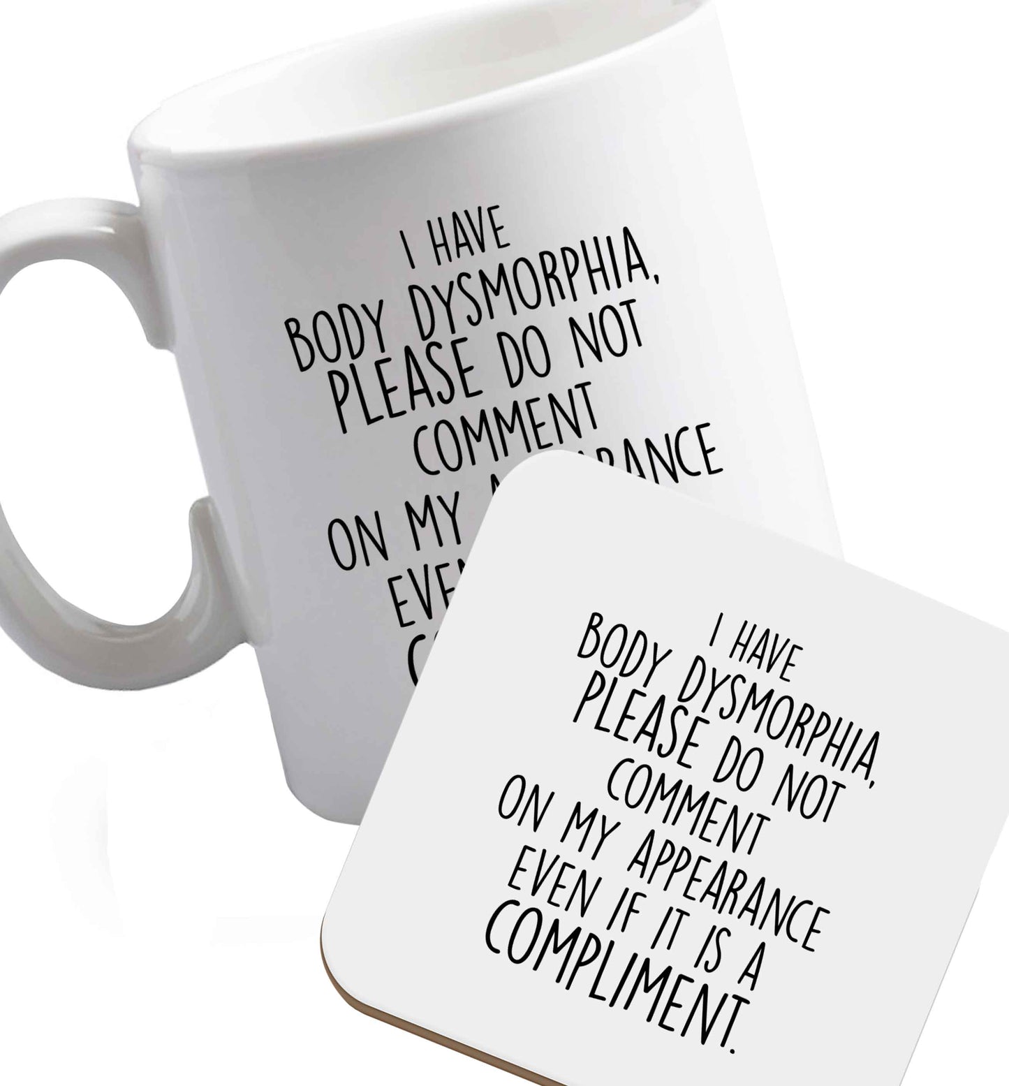 10 oz Favourite Type Pan Pancake ceramic mug and coaster set right handed