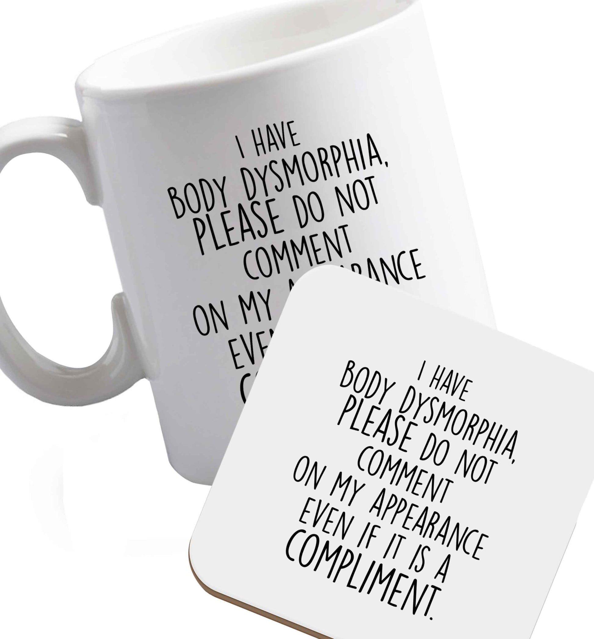 10 oz Favourite Type Pan Pancake ceramic mug and coaster set right handed