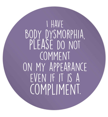 I have body dysmorphia, please do not comment on my appearance even if it is a compliment 24 @ 45mm matt circle stickers