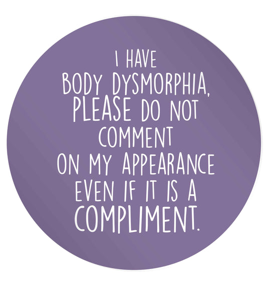 I have body dysmorphia, please do not comment on my appearance even if it is a compliment 24 @ 45mm matt circle stickers