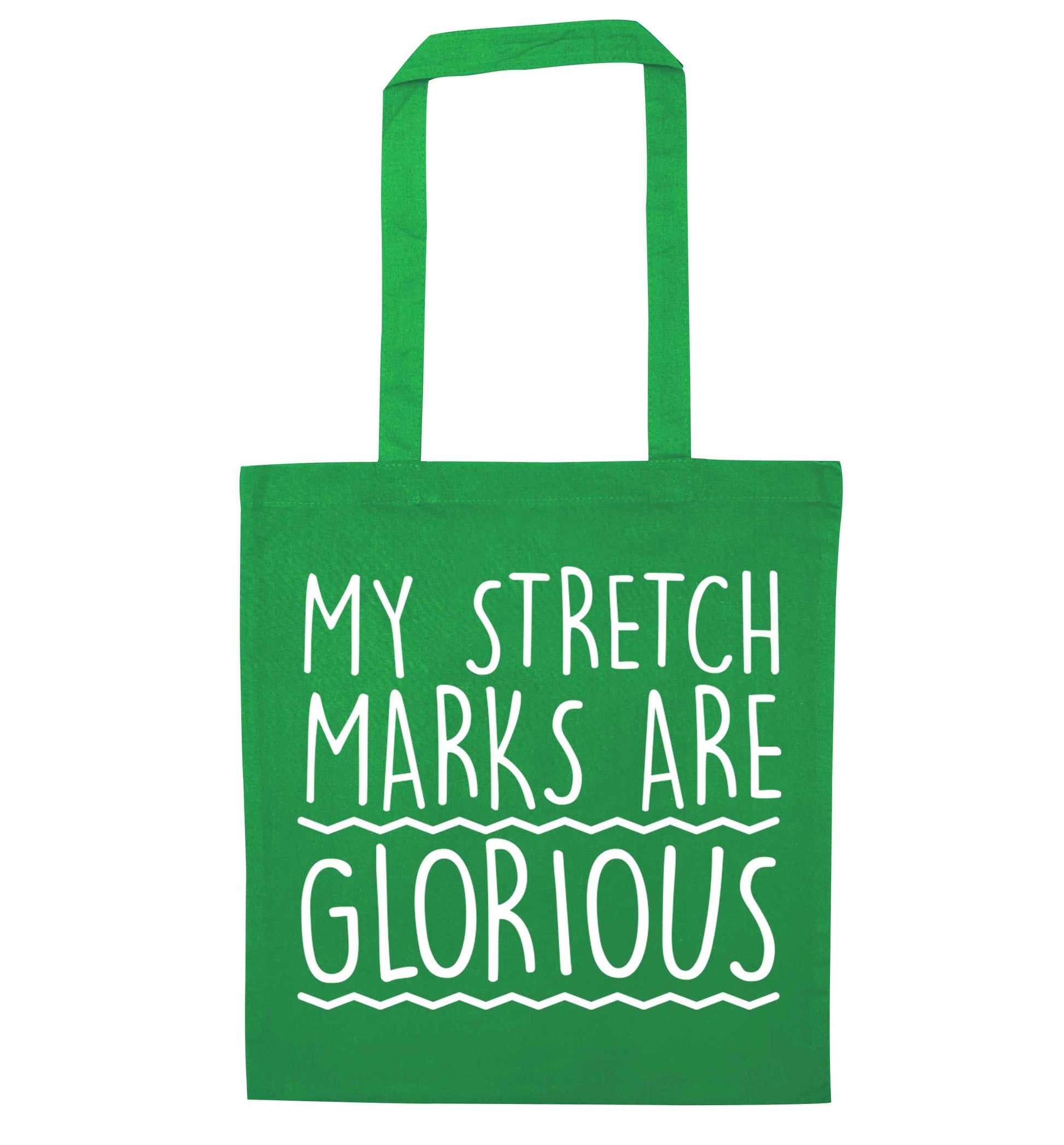 My stretch marks are glorious green tote bag