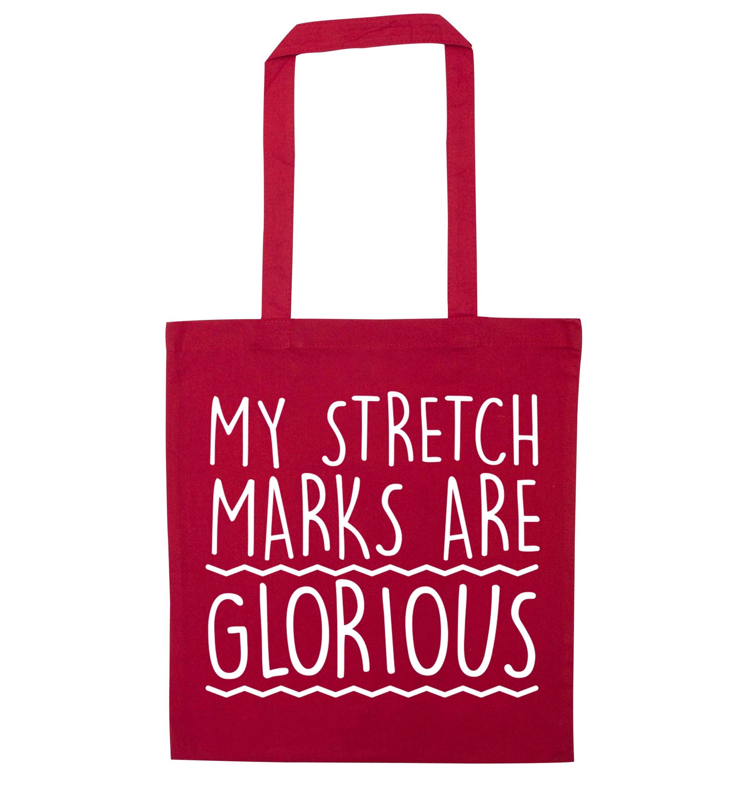 My stretch marks are glorious red tote bag