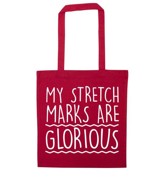 My stretch marks are glorious red tote bag