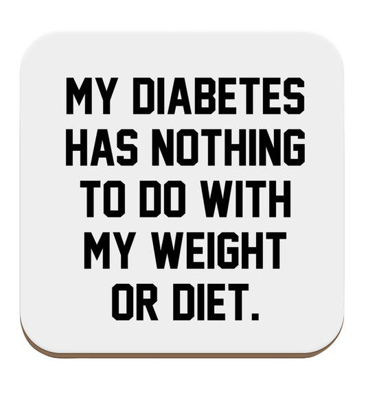 My diabetes has nothing to do with my weight or diet set of four coasters