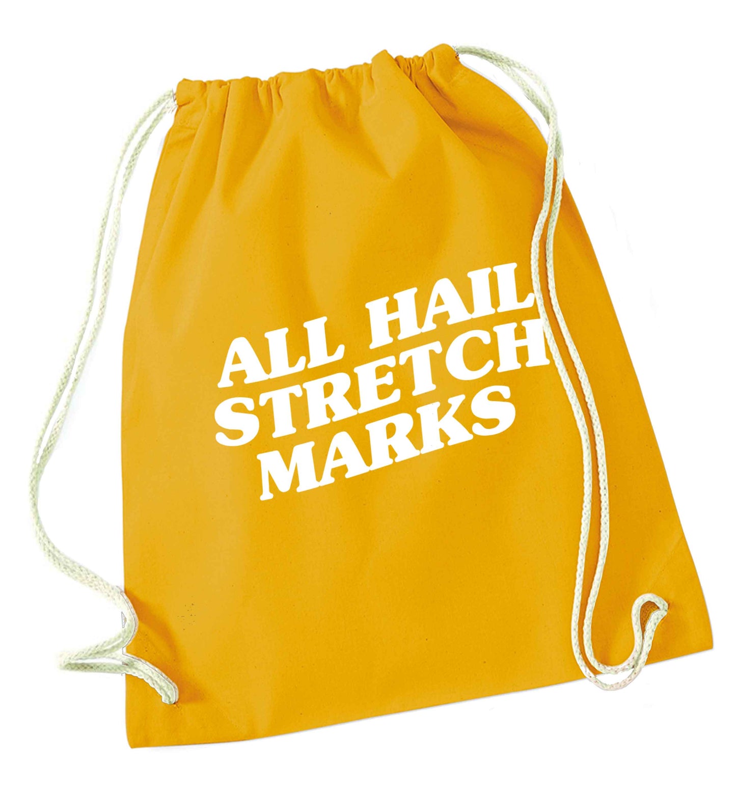 All hail stretch marks mustard drawstring bag