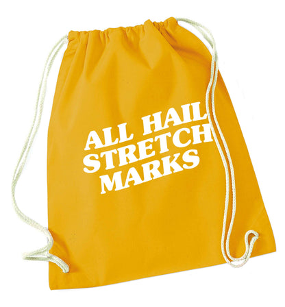 All hail stretch marks mustard drawstring bag