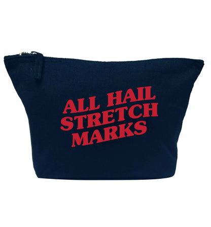 All hail stretch marks navy makeup bag