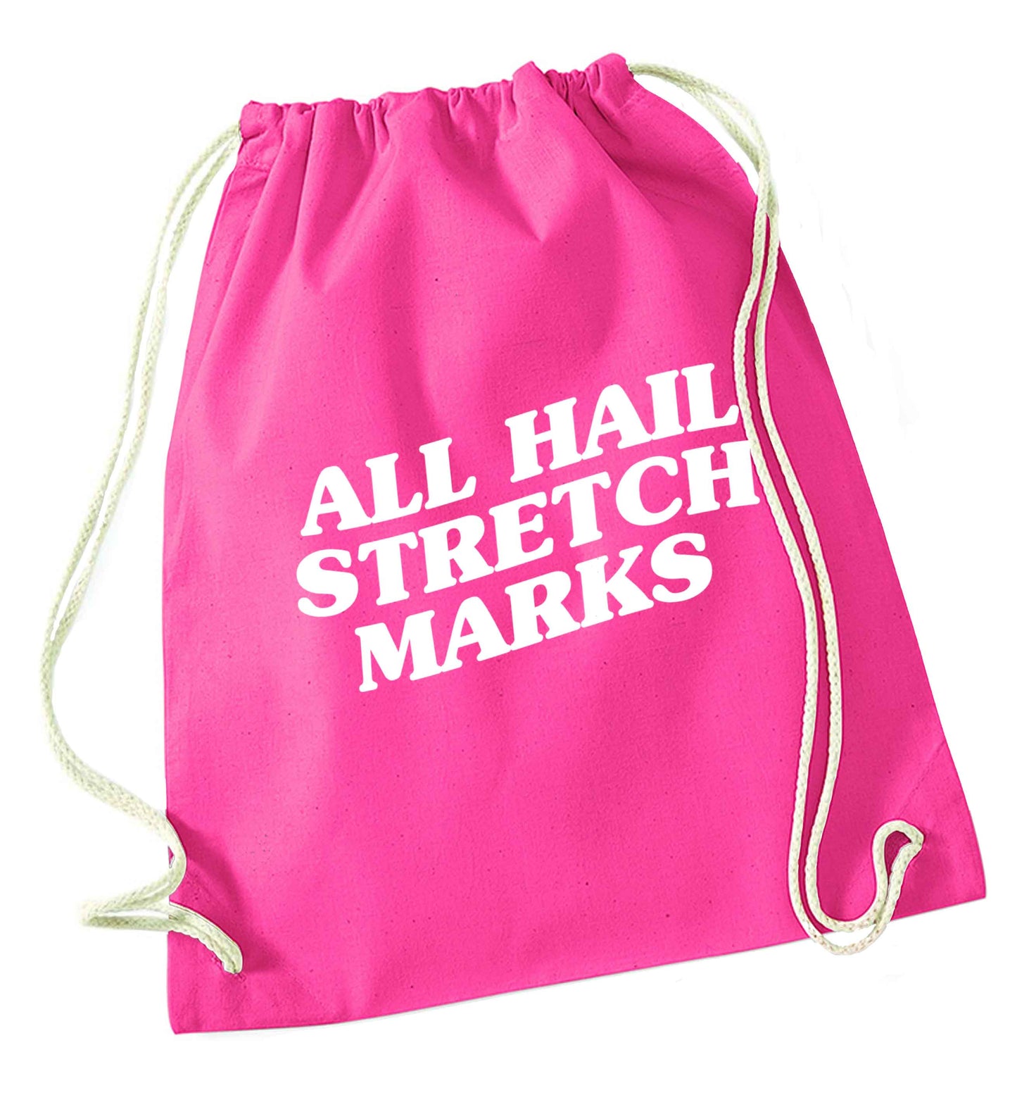 All hail stretch marks pink drawstring bag