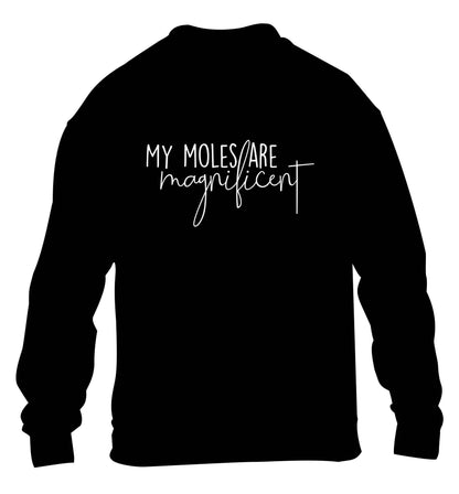 My moles are magnificent children's black sweater 12-13 Years