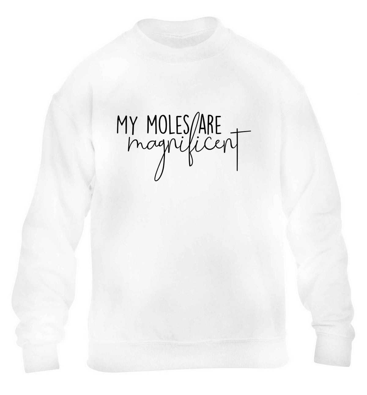 My moles are magnificent children's white sweater 12-13 Years