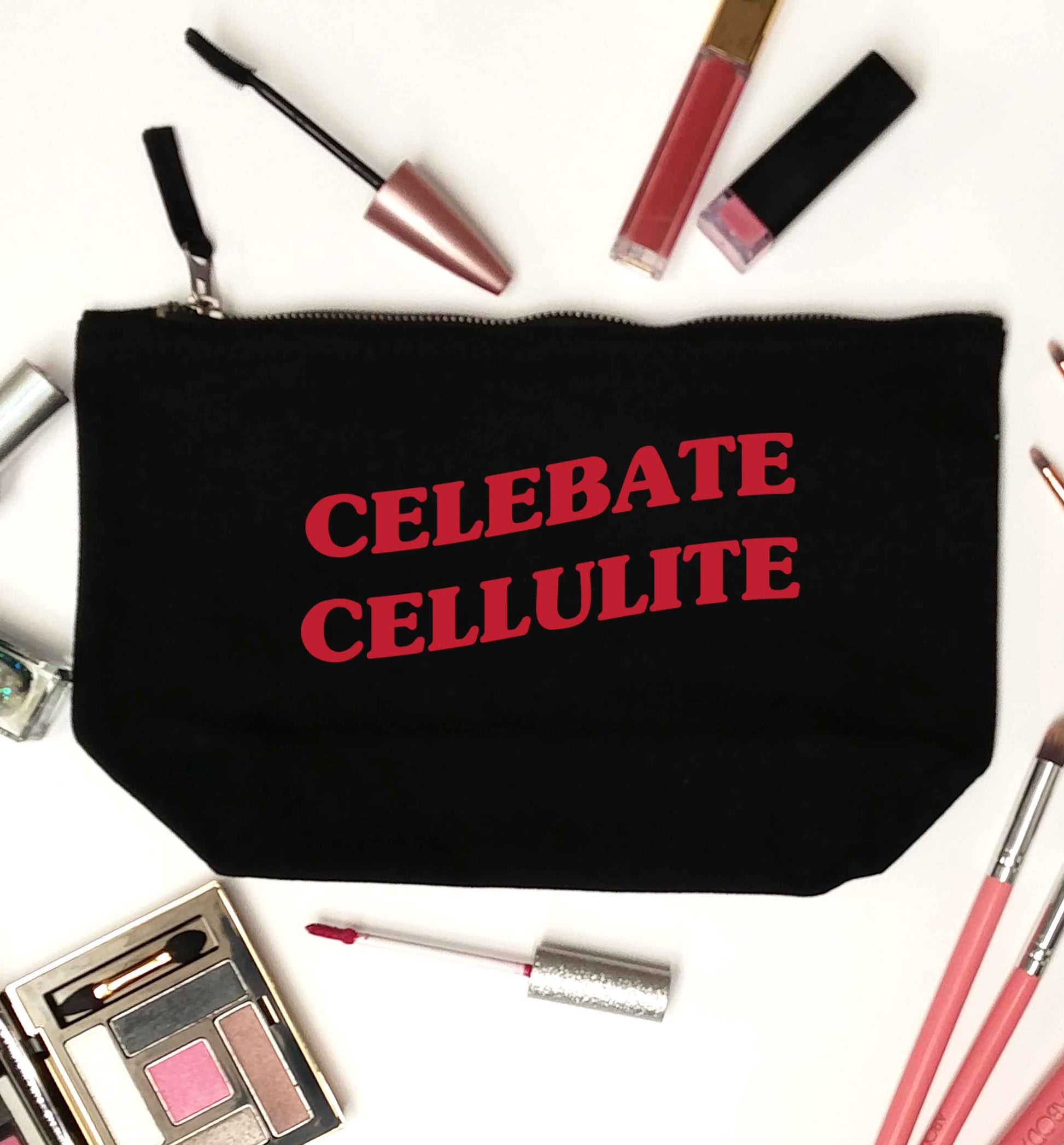 Celebrate cellulite black makeup bag