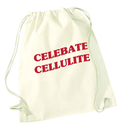 Celebrate cellulite natural drawstring bag