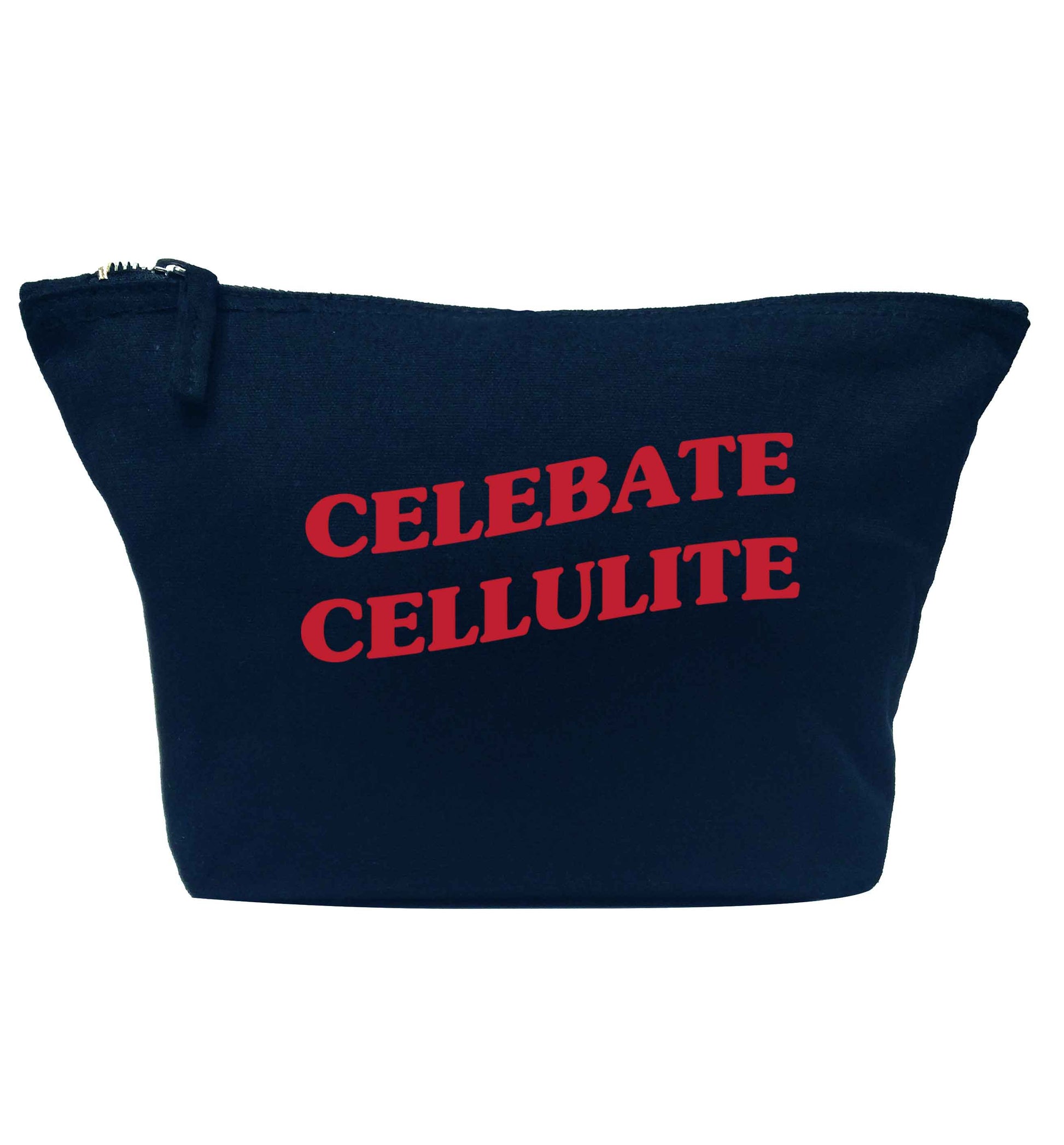 Celebrate cellulite navy makeup bag