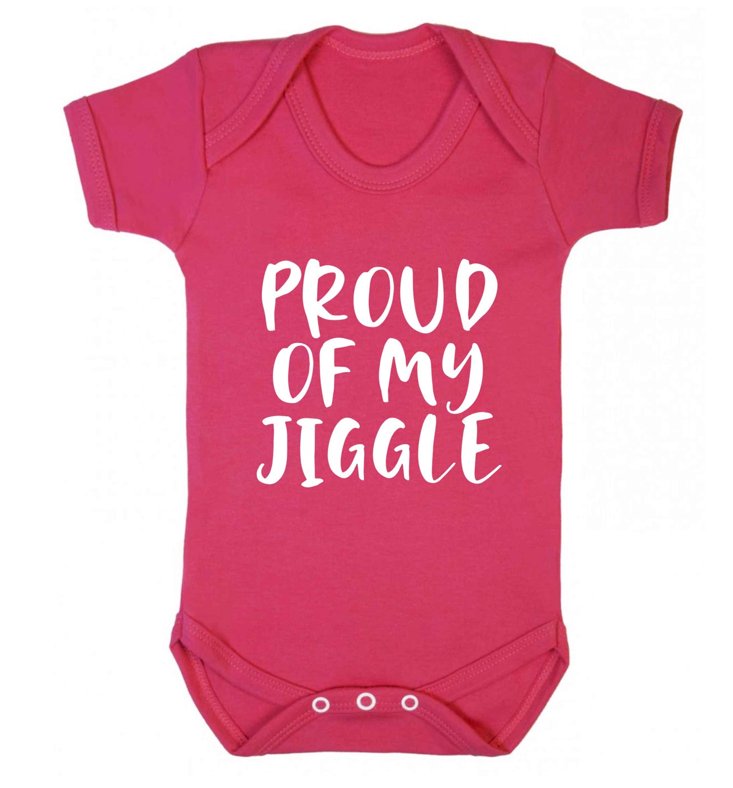 Proud of my jiggle baby vest dark pink 18-24 months