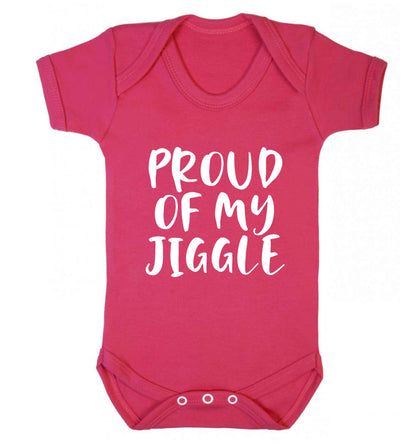 Proud of my jiggle baby vest dark pink 18-24 months