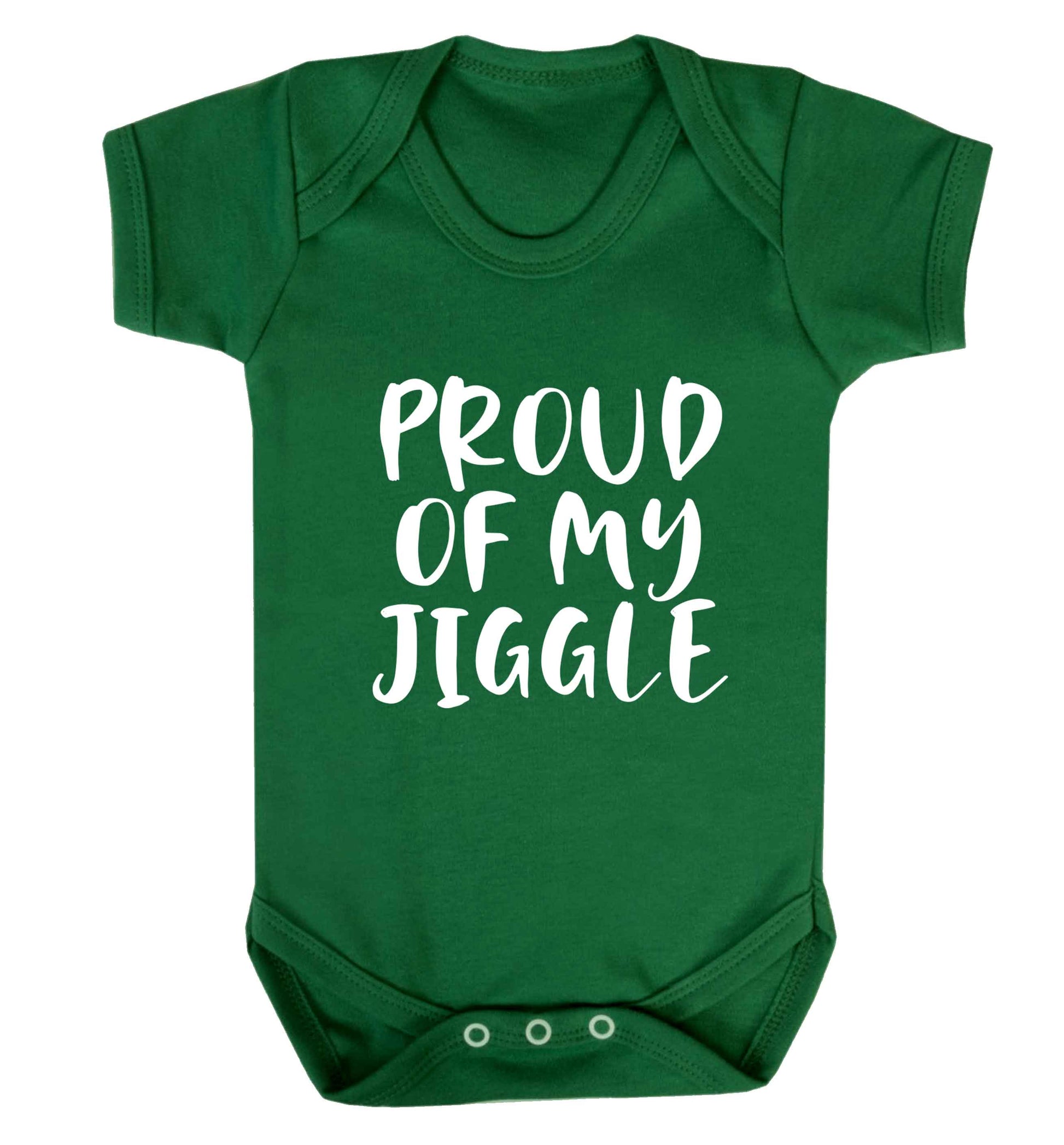Proud of my jiggle baby vest green 18-24 months