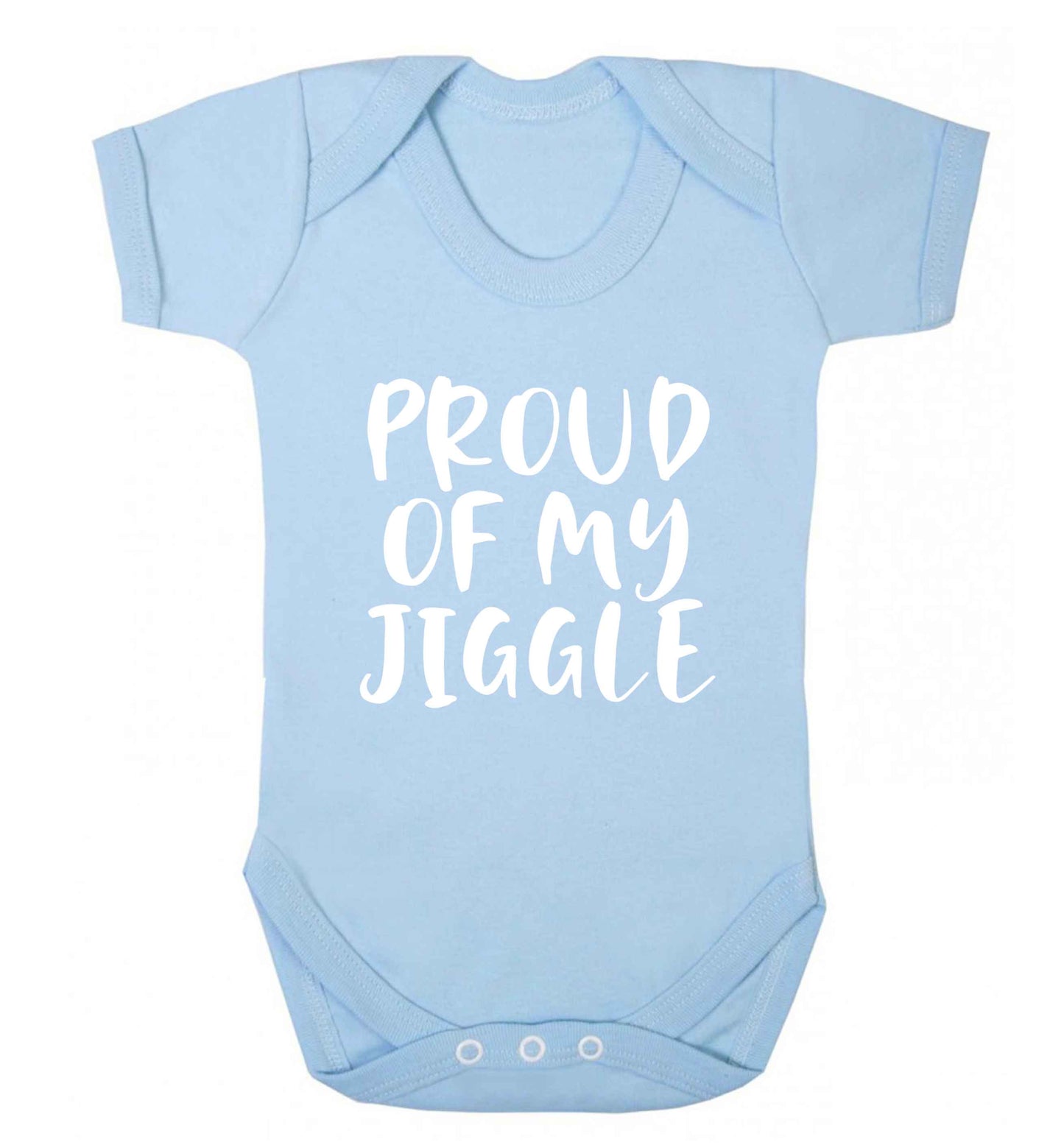 Proud of my jiggle baby vest pale blue 18-24 months