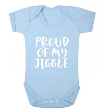 Proud of my jiggle baby vest pale blue 18-24 months