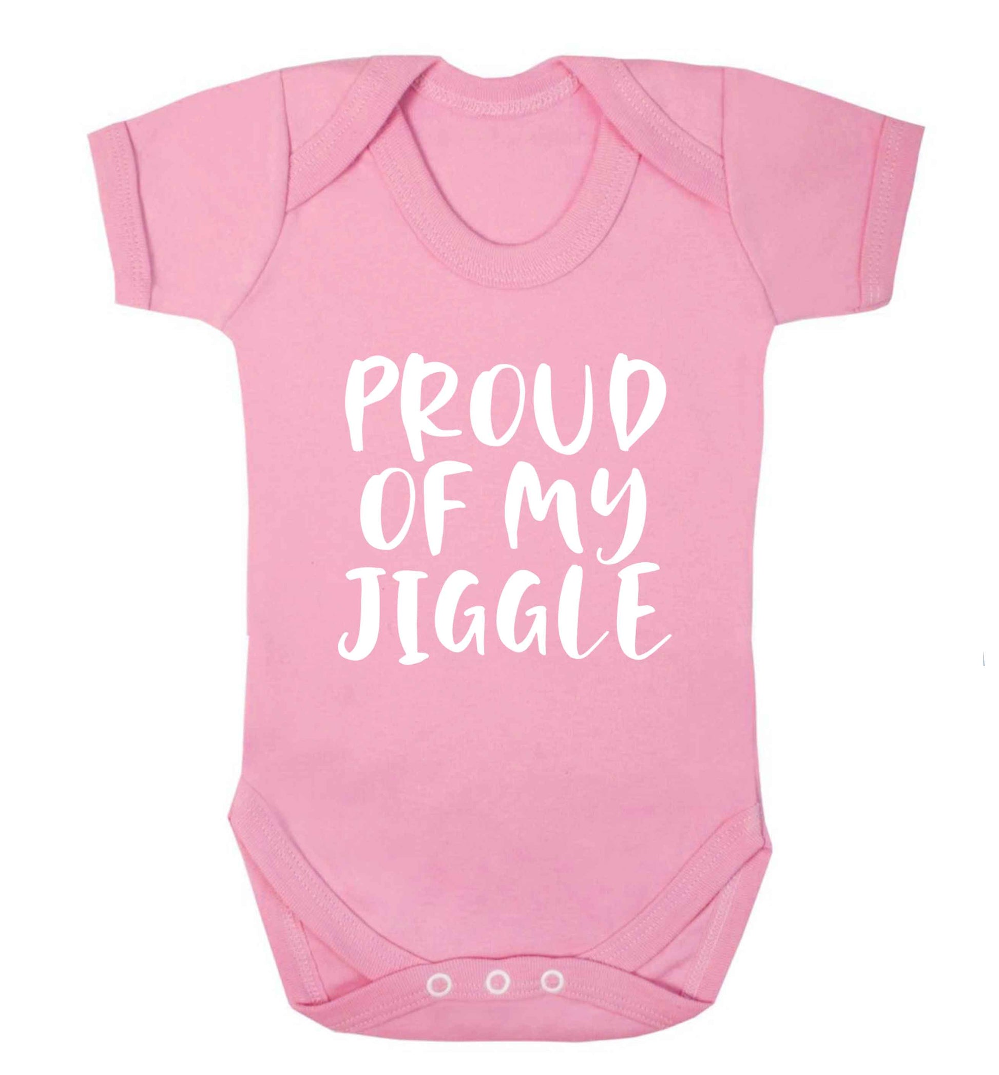 Proud of my jiggle baby vest pale pink 18-24 months