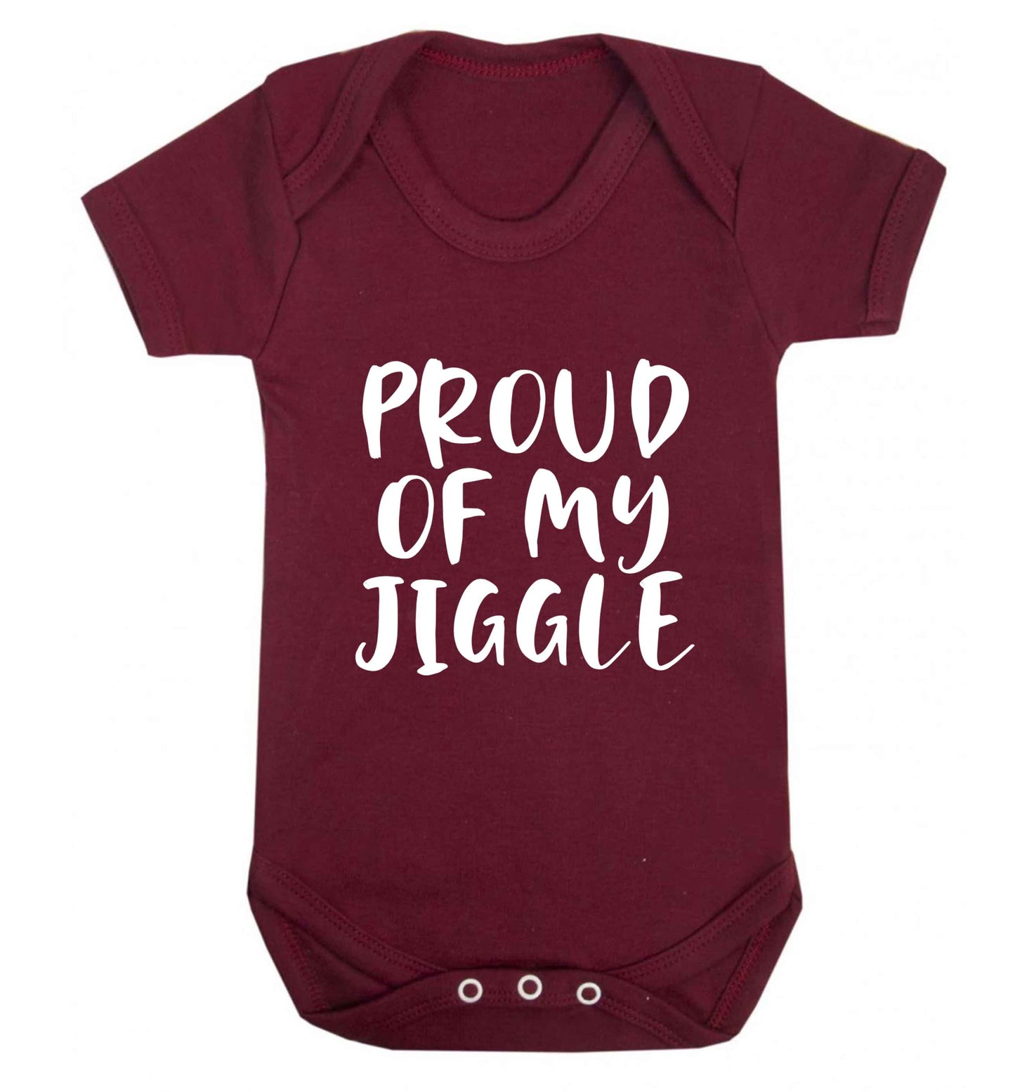 Proud of my jiggle baby vest maroon 18-24 months