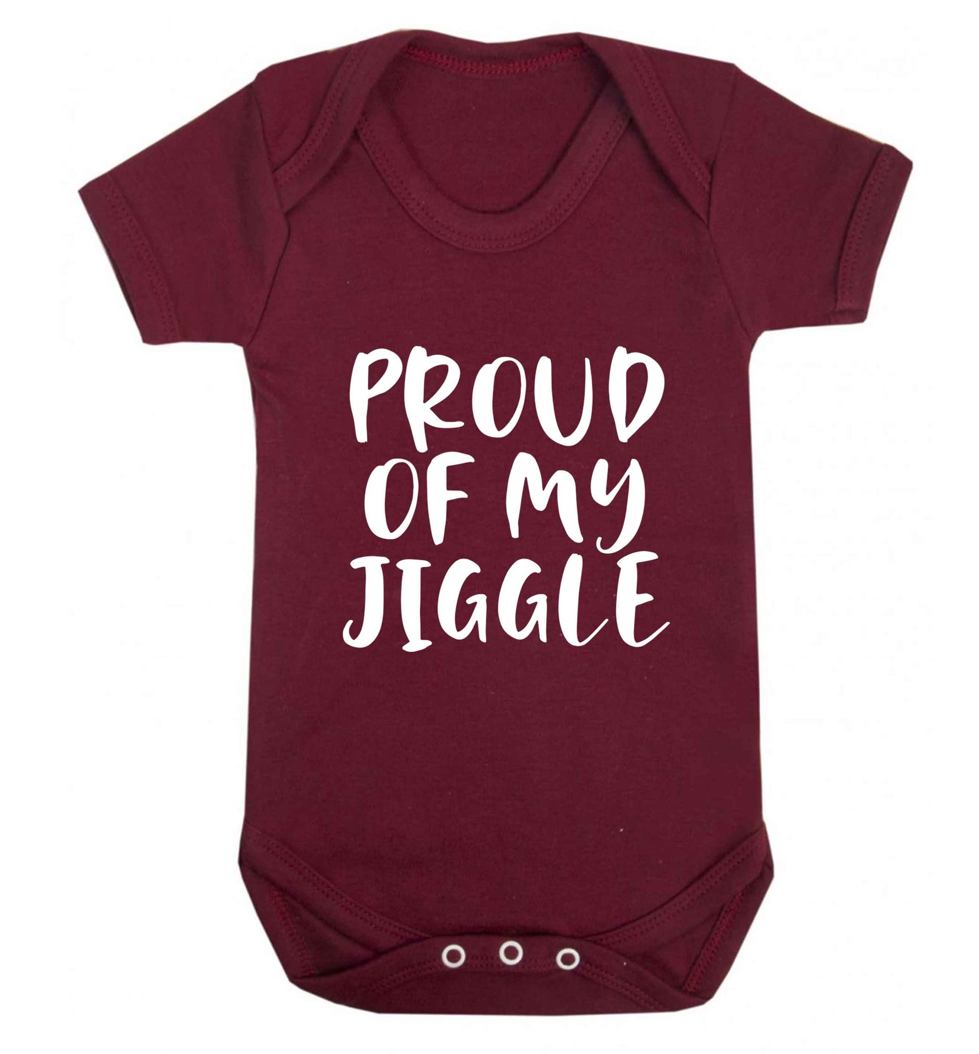 Proud of my jiggle baby vest maroon 18-24 months