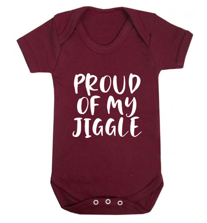 Proud of my jiggle baby vest maroon 18-24 months