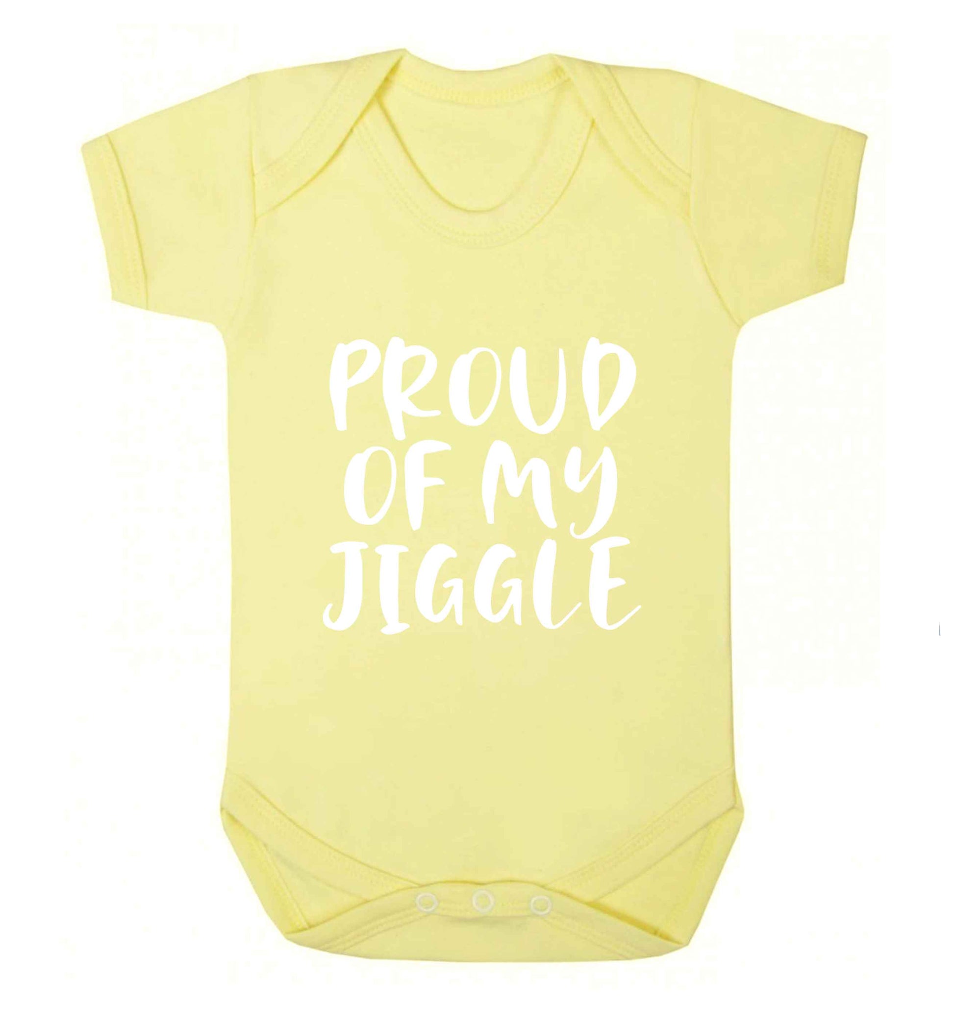 Proud of my jiggle baby vest pale yellow 18-24 months