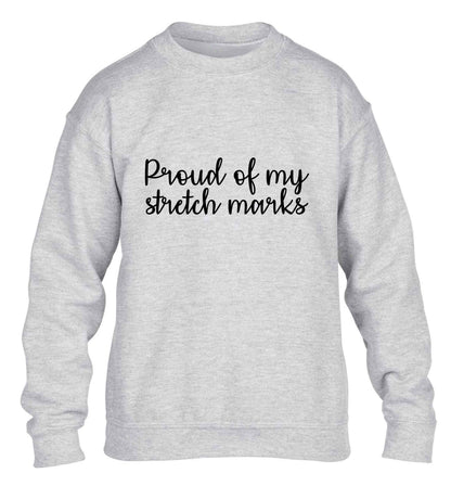 Proud of my stretch marks children's grey sweater 12-13 Years