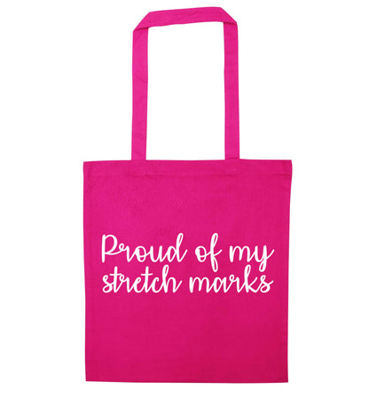 Proud of my stretch marks pink tote bag