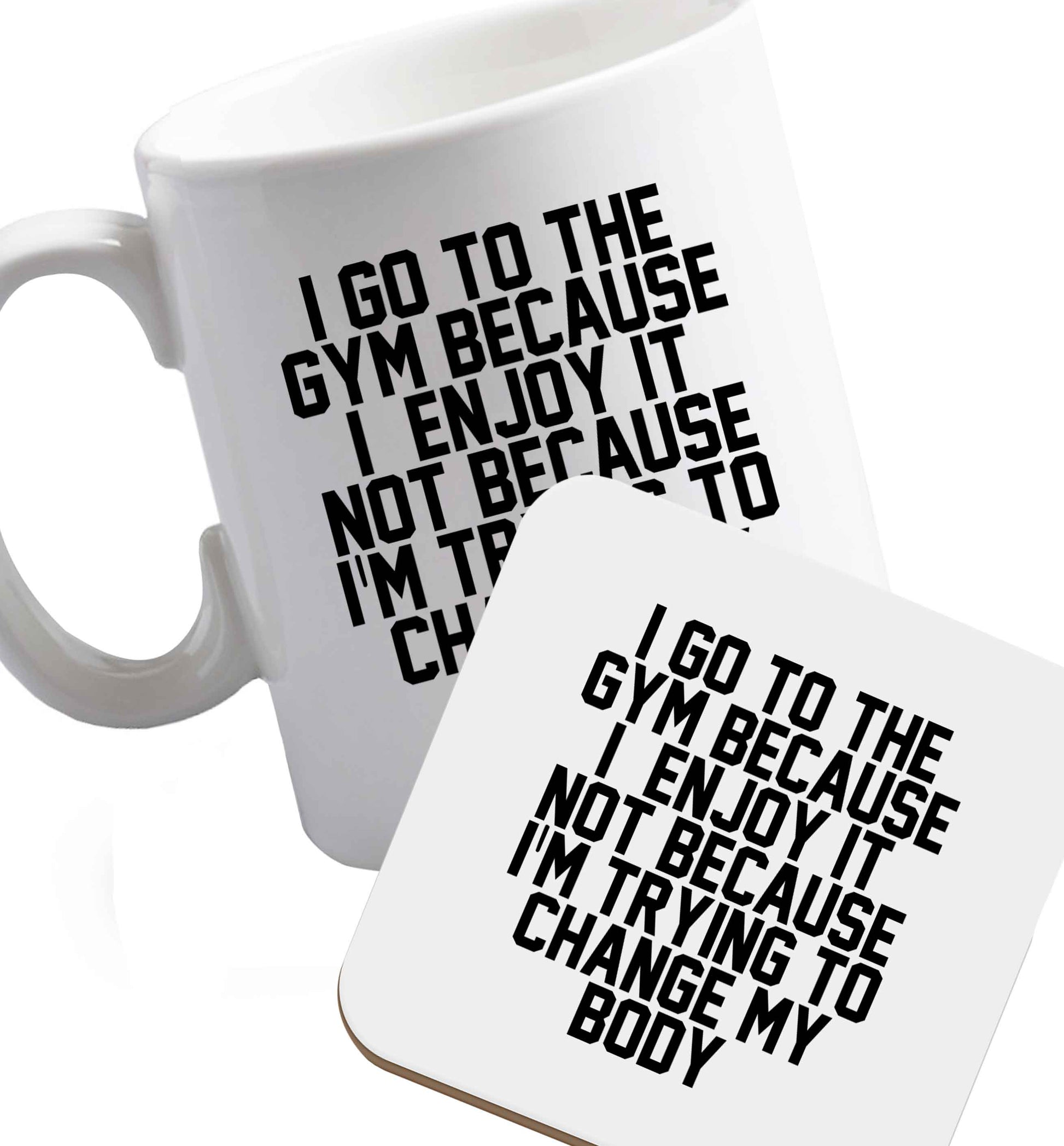 10 oz Favourite Type Pan Pancake ceramic mug and coaster set right handed