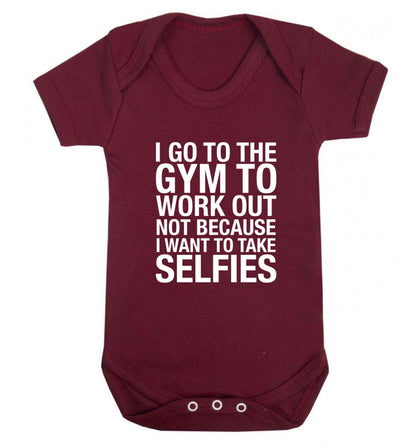 I go to the gym to workout not to take selfies baby vest maroon 18-24 months