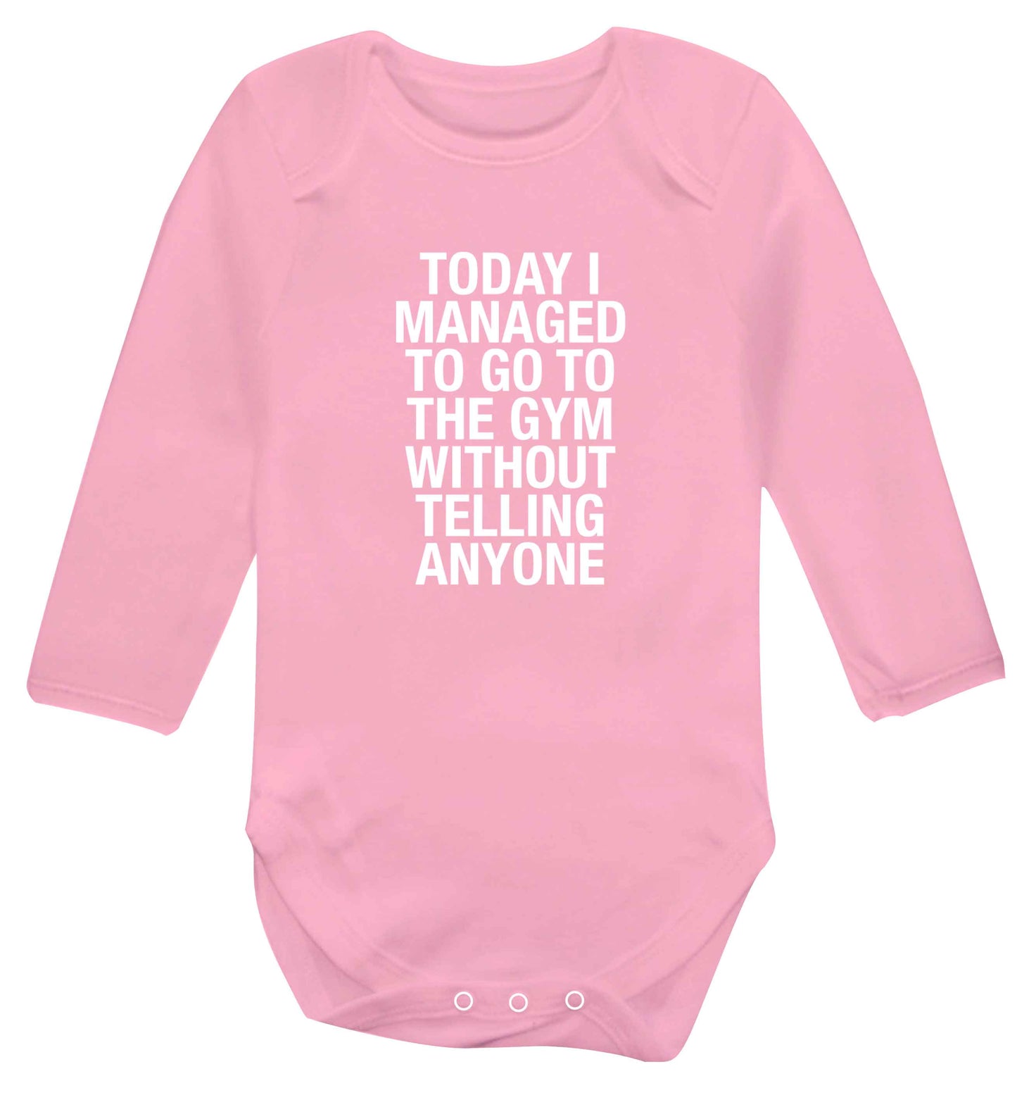 Today I managed to go to the gym without telling anyone baby vest long sleeved pale pink 6-12 months