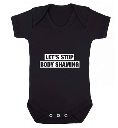 Let's stop body shaming baby vest black 18-24 months