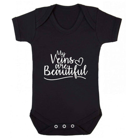 My Veins are Beautiful baby vest black 18-24 months
