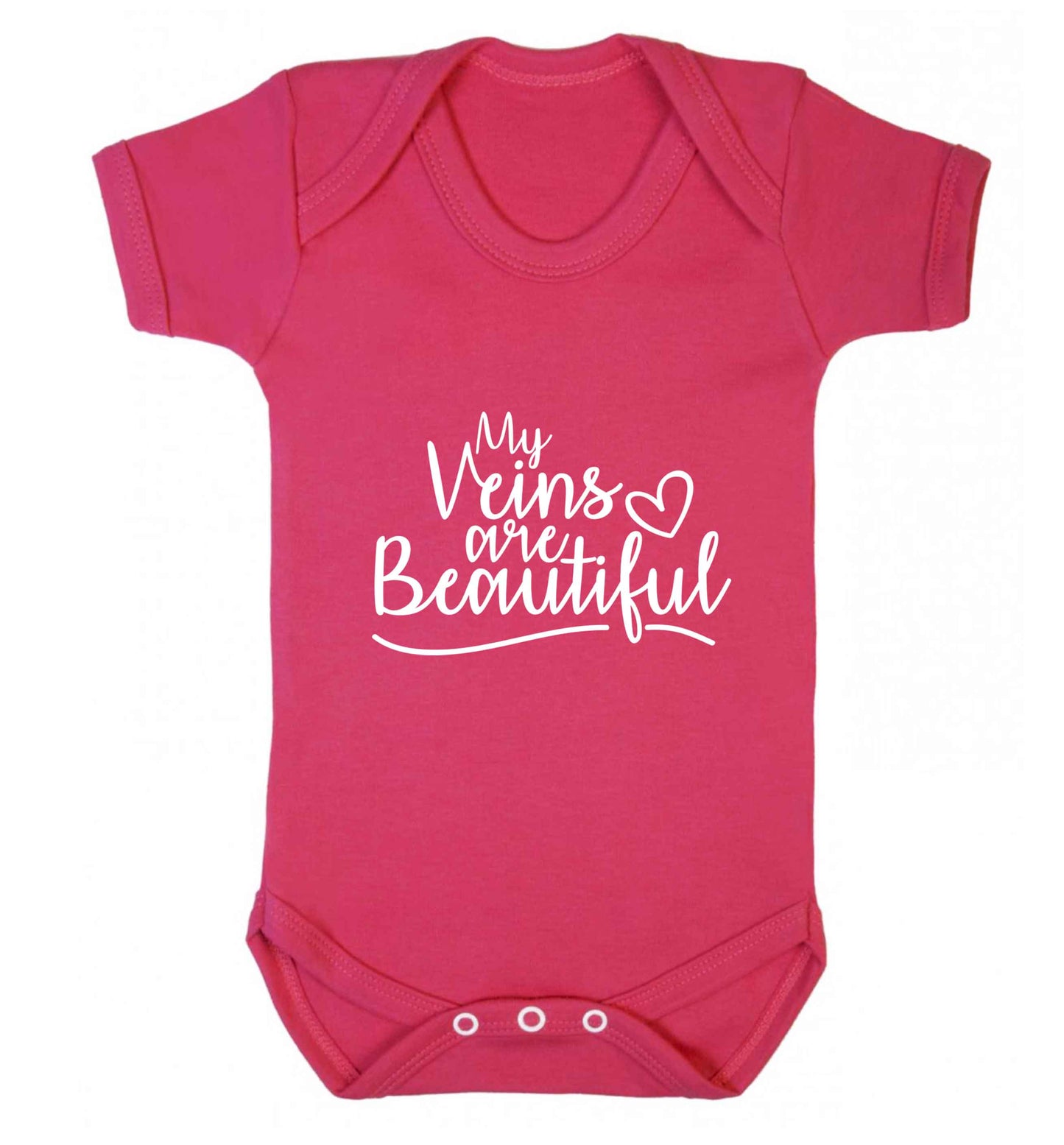 My Veins are Beautiful baby vest dark pink 18-24 months