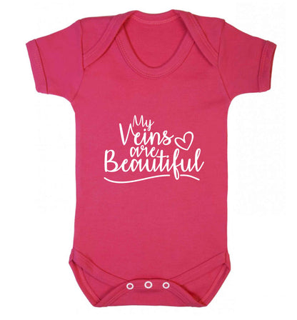 My Veins are Beautiful baby vest dark pink 18-24 months