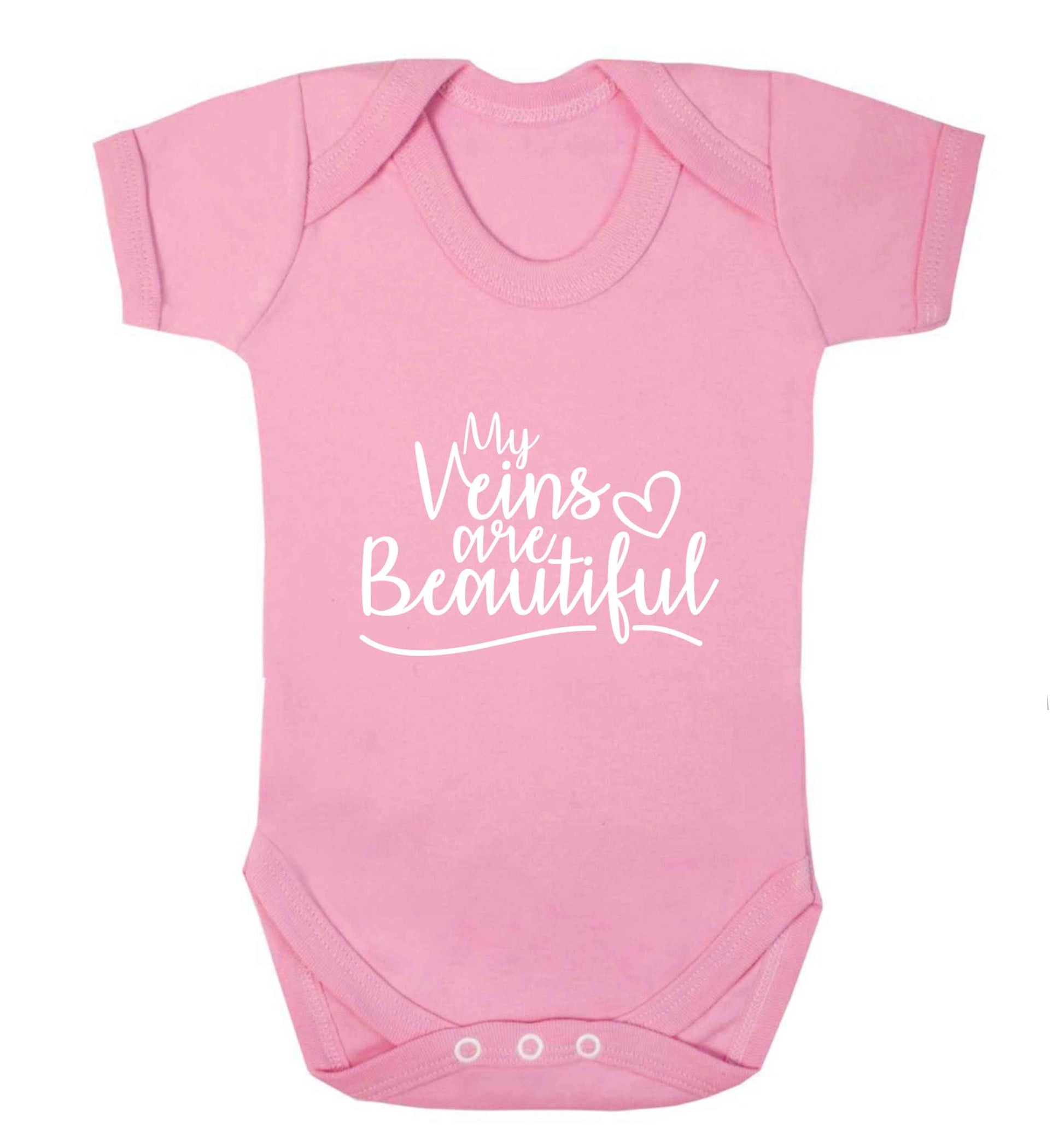 My Veins are Beautiful baby vest pale pink 18-24 months