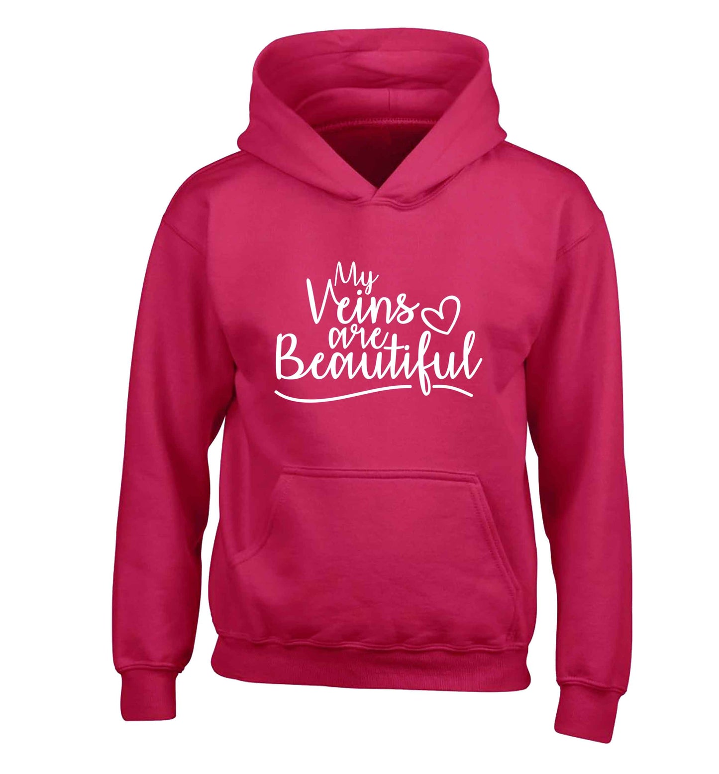 My Veins are Beautiful children's pink hoodie 12-13 Years