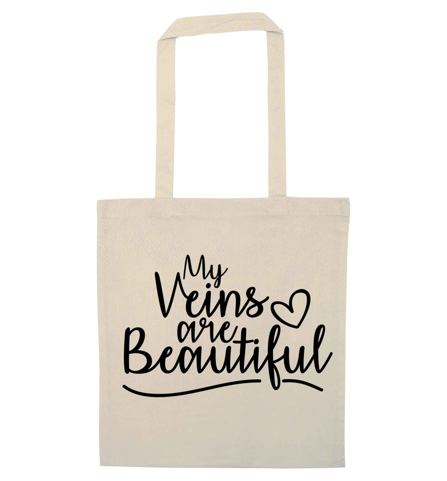 My Veins are Beautiful natural tote bag